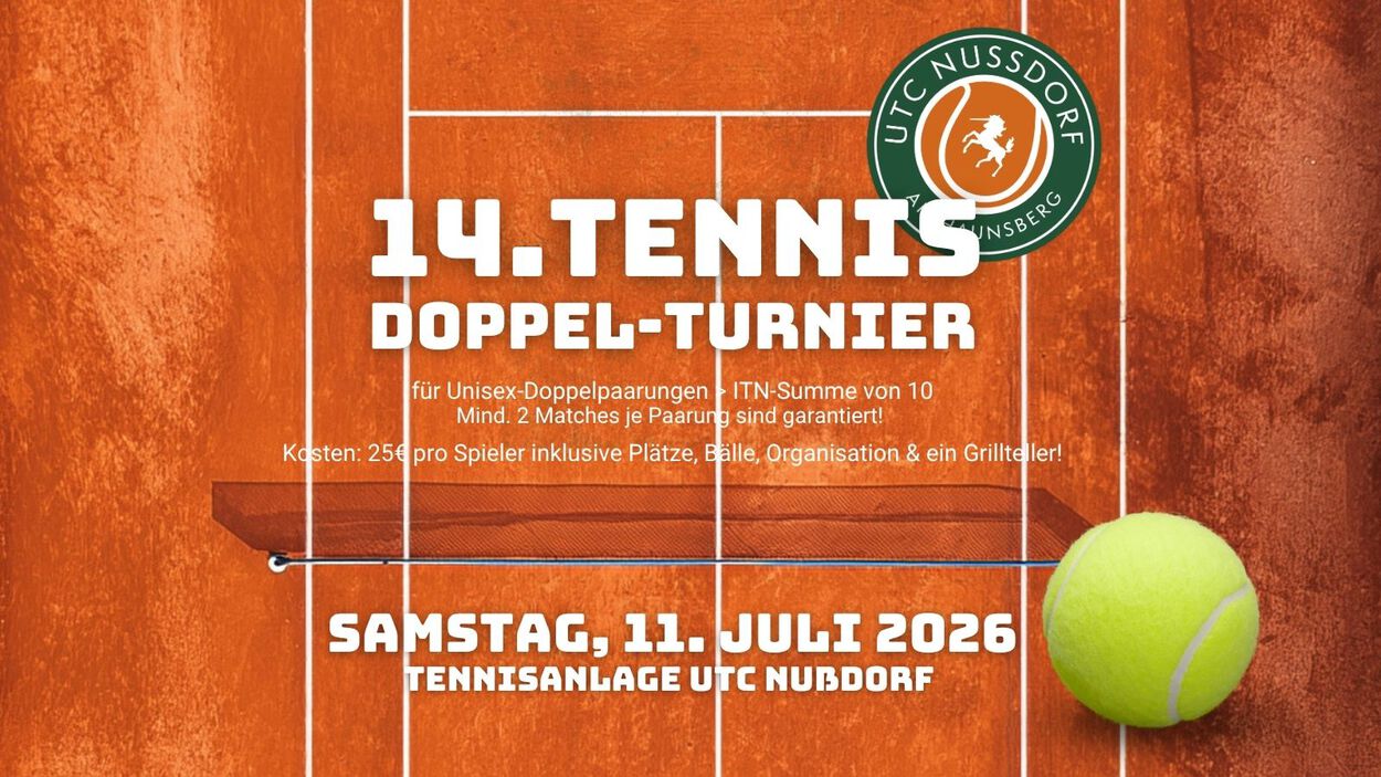 Das 14. Doppelturnier des UTC Nußdorf steht vor der Tür!